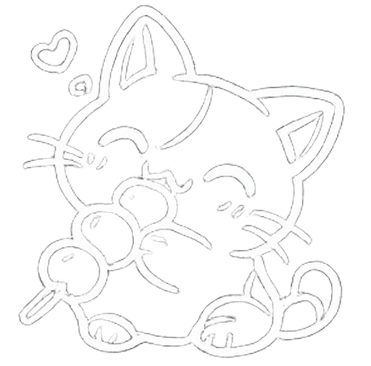 chat blanc mange